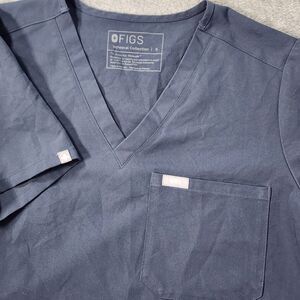 FIGS Women's Small Scrub Top Catarina One Pocket V-Neck Navy Blue FW1000 Nurse